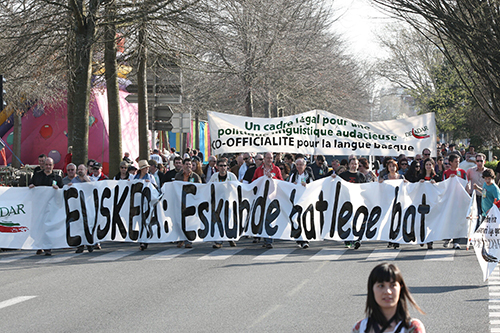 Demonstration in Bayonne promoting the Basque language