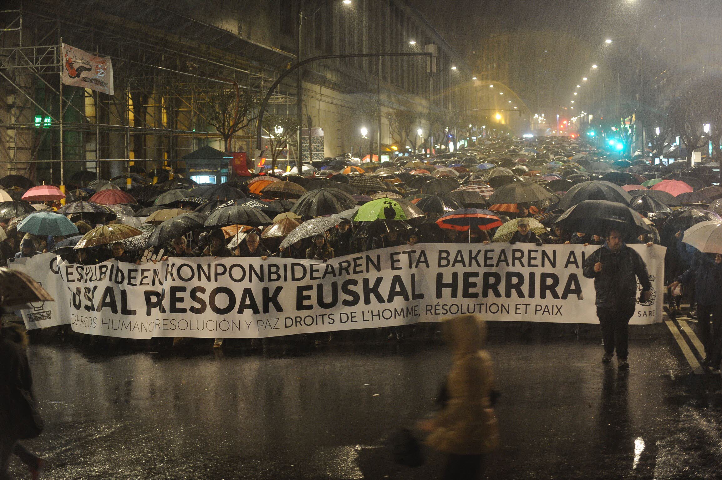 January 2017. Demonstration in Bilbao for prisoners’ rights. Photo: El Diario Vasco Newspaper 